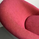 Hot Pink Post Modern Chair with Metal Legs, Vintage Space Age Armchair