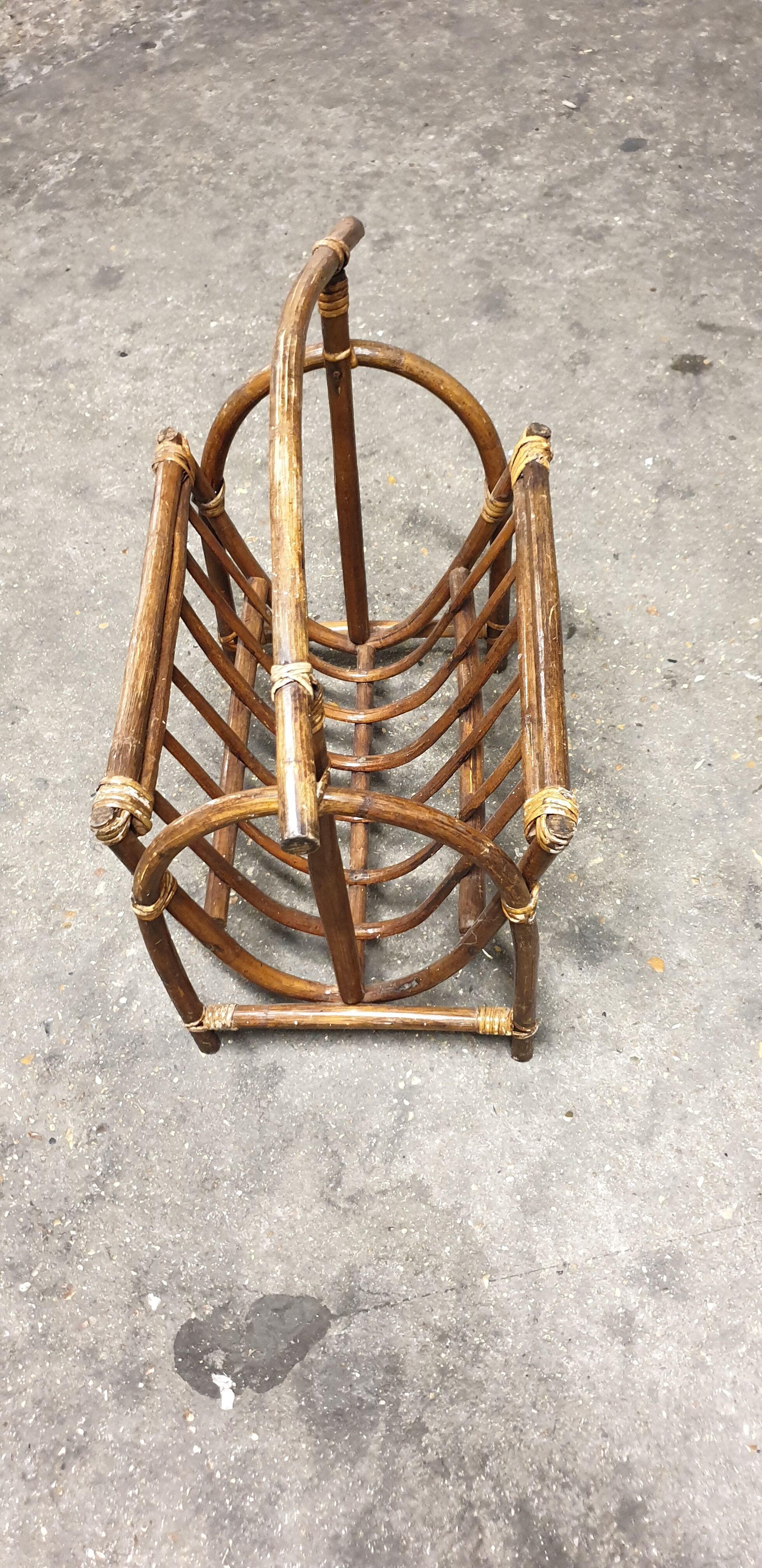 Rattan magazine holder