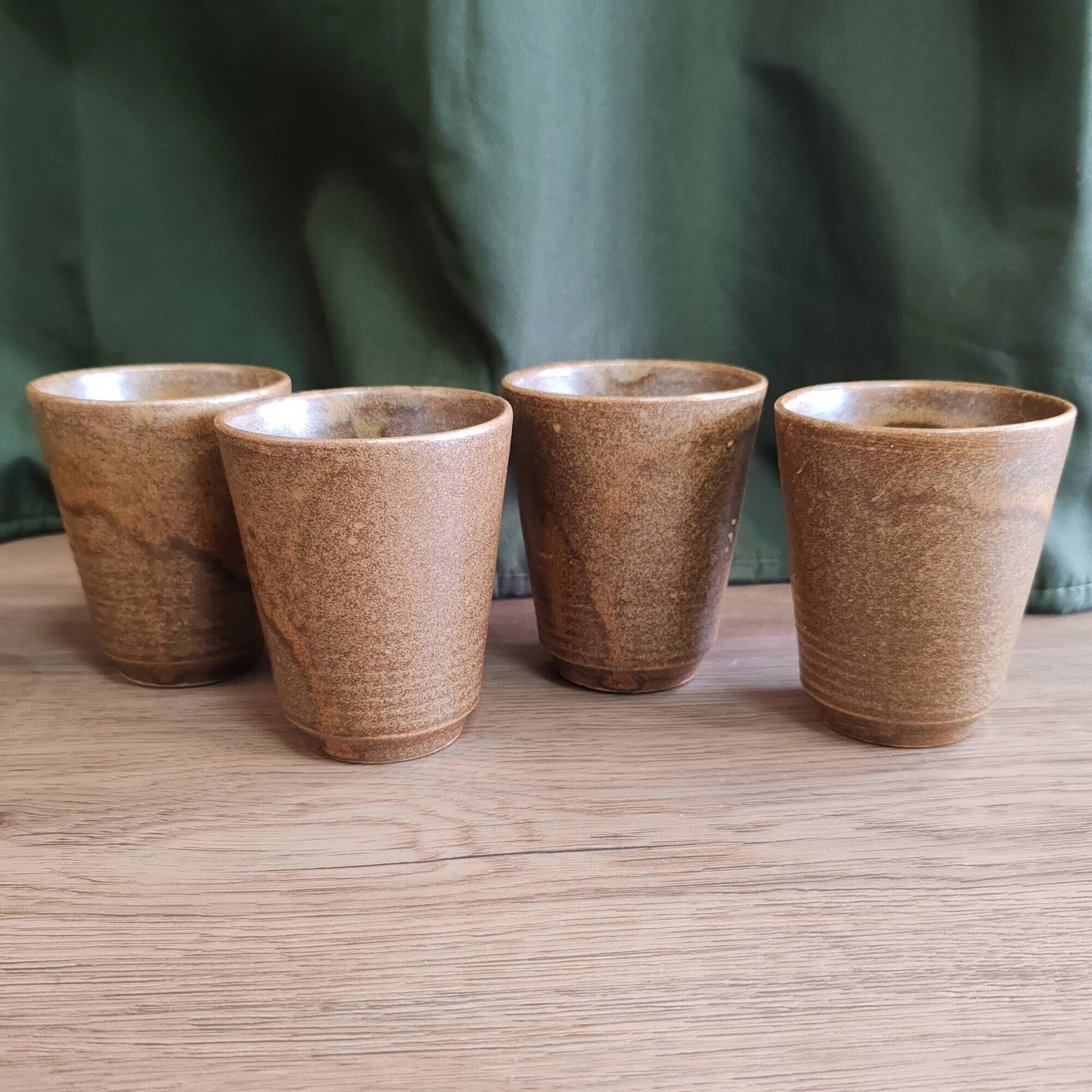 Four stoneware glasses "Digoin"