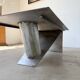 Handcrafted metal coffee table from the 1970s