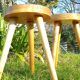 Lot 2 tabouret tripode en bois
