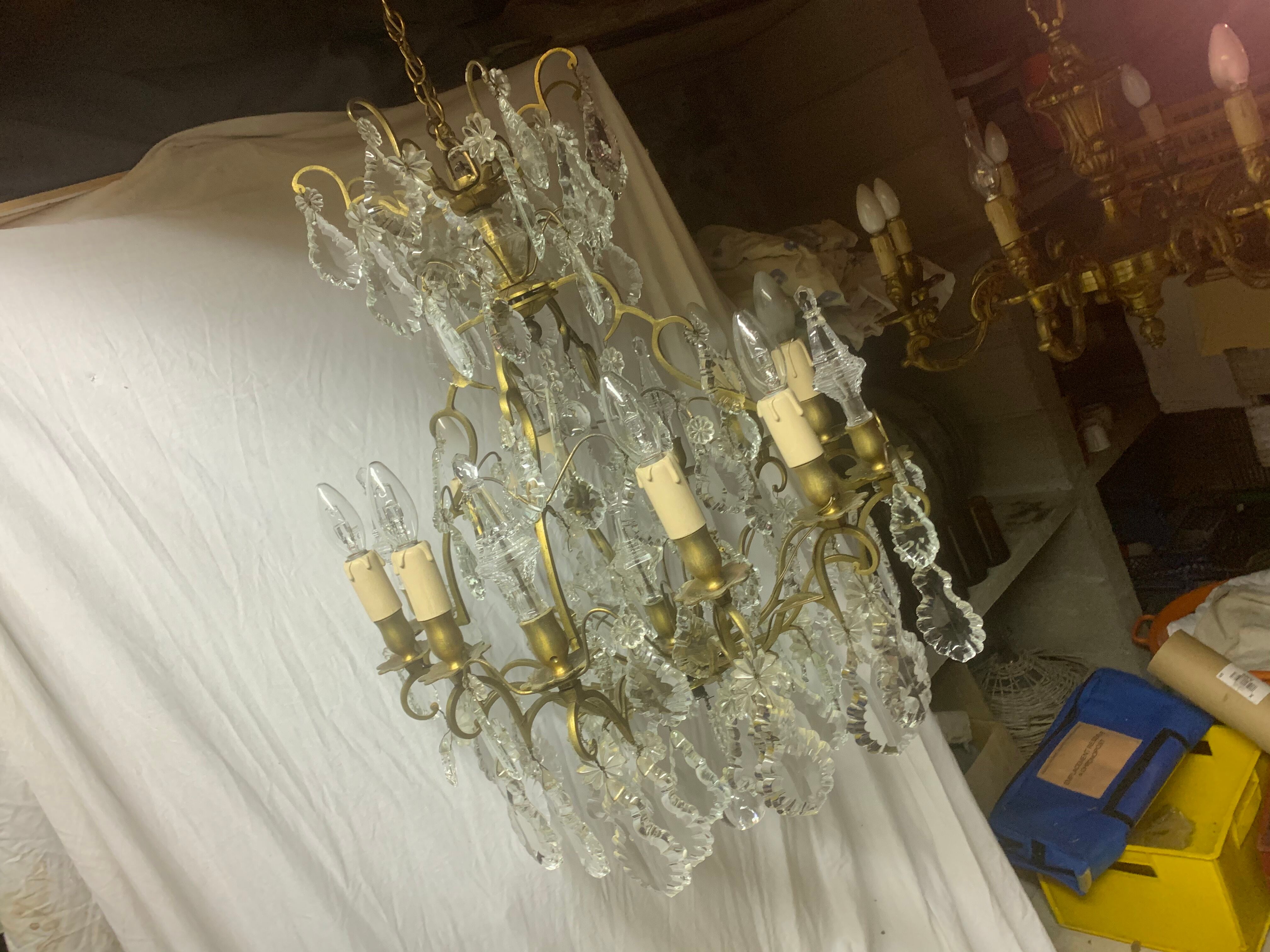 12-branched stamped chandelier