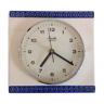 Ancienne horloge Mauthe en céramique blanche et bleu /vintage années 60-70