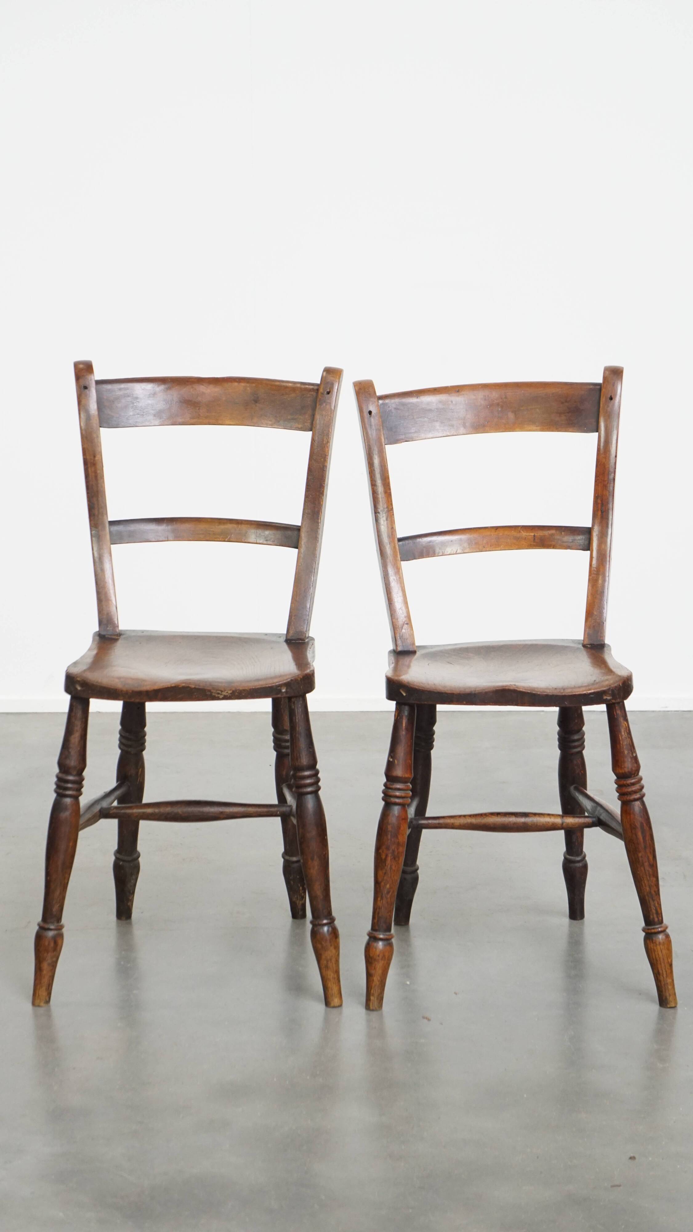 Set of 12 antique English Oxford dining/kitchen chairs