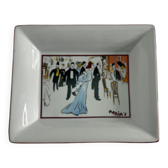 White faience ashtray vintage Maxim’s de Paris 1980s