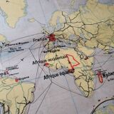 Old map Vidal Lablache 22 Community planisphere - 1950