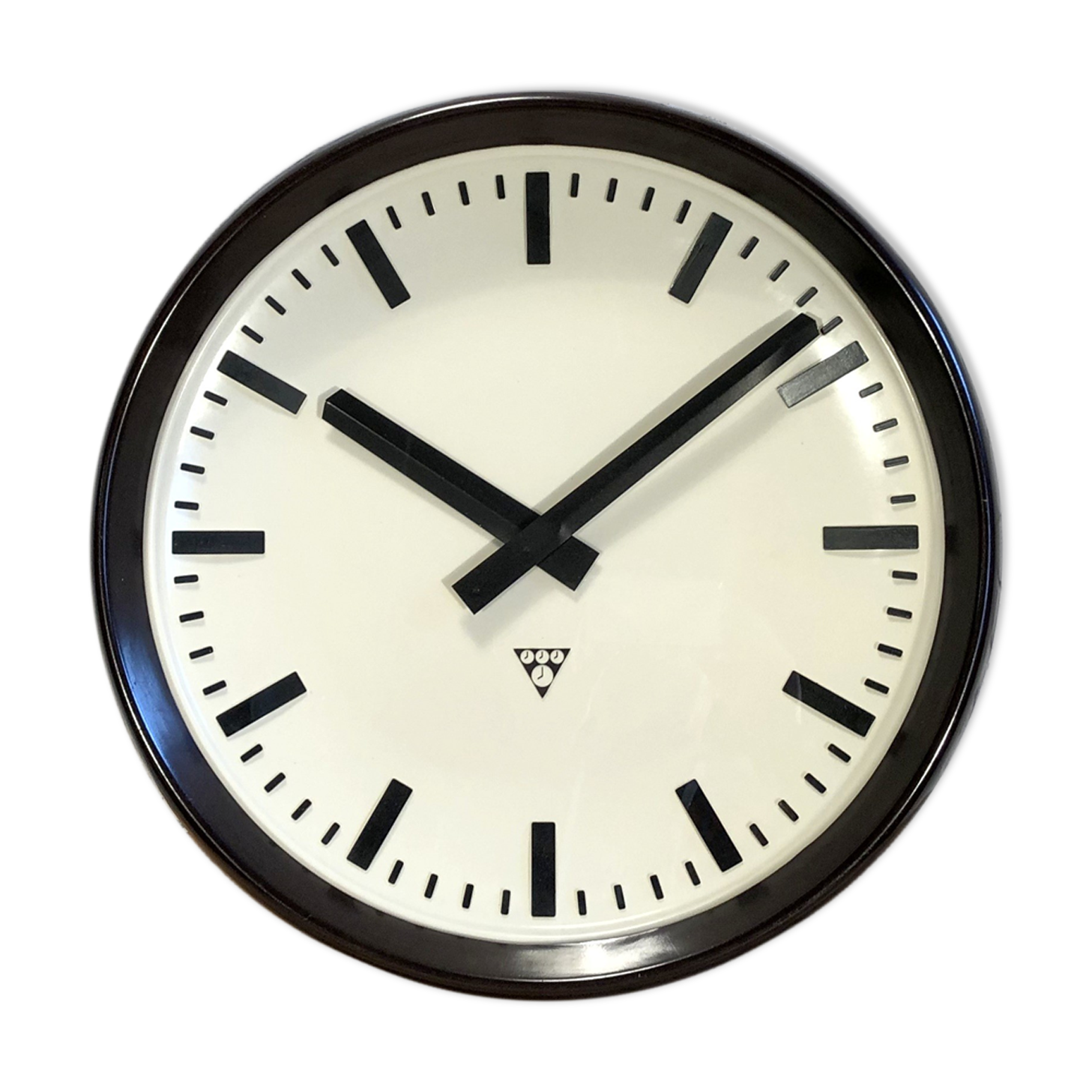 Large Industrial Bakelite Factory Wall Clock From Pragotron, 1960s