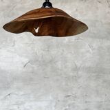 Small pendant light in corrugated teak leaf (Small D:30 H:20)