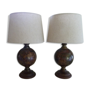 paire de lampes mappemondes