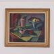 Original mid-century Swedish oil on canvas – “Kubisk Still Life” by Bror Göransson – vintage & framed – 75 × 64 cm (29.5" × 25.2")