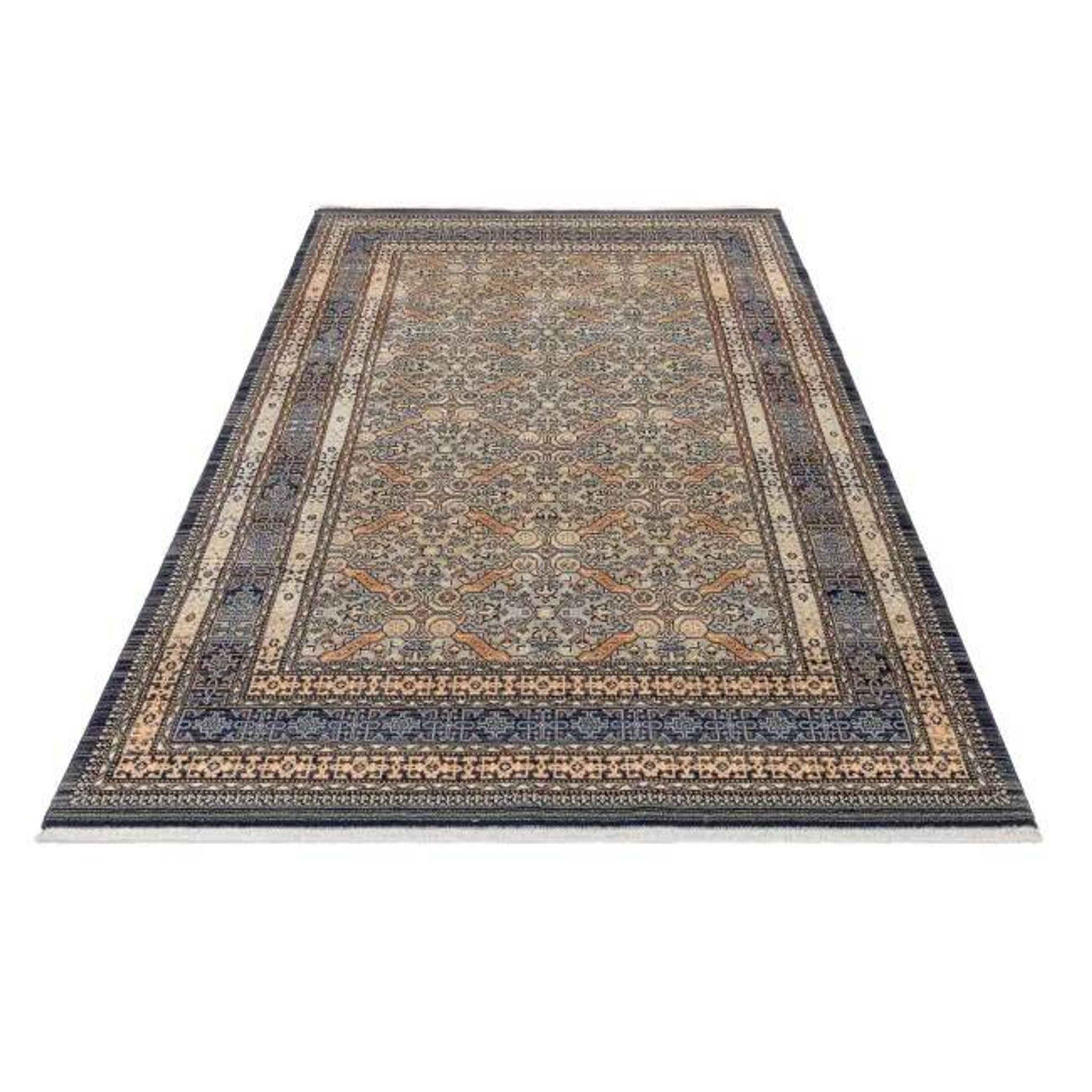 Tapis persan bleu et beige ANNA