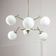 Mid-century Italian Brass and Opaline Chandelier, 50s
