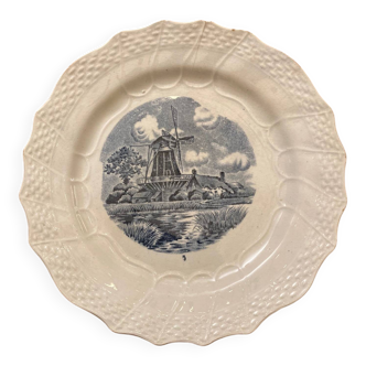 Assiette rare ancienne décor bleu Delft