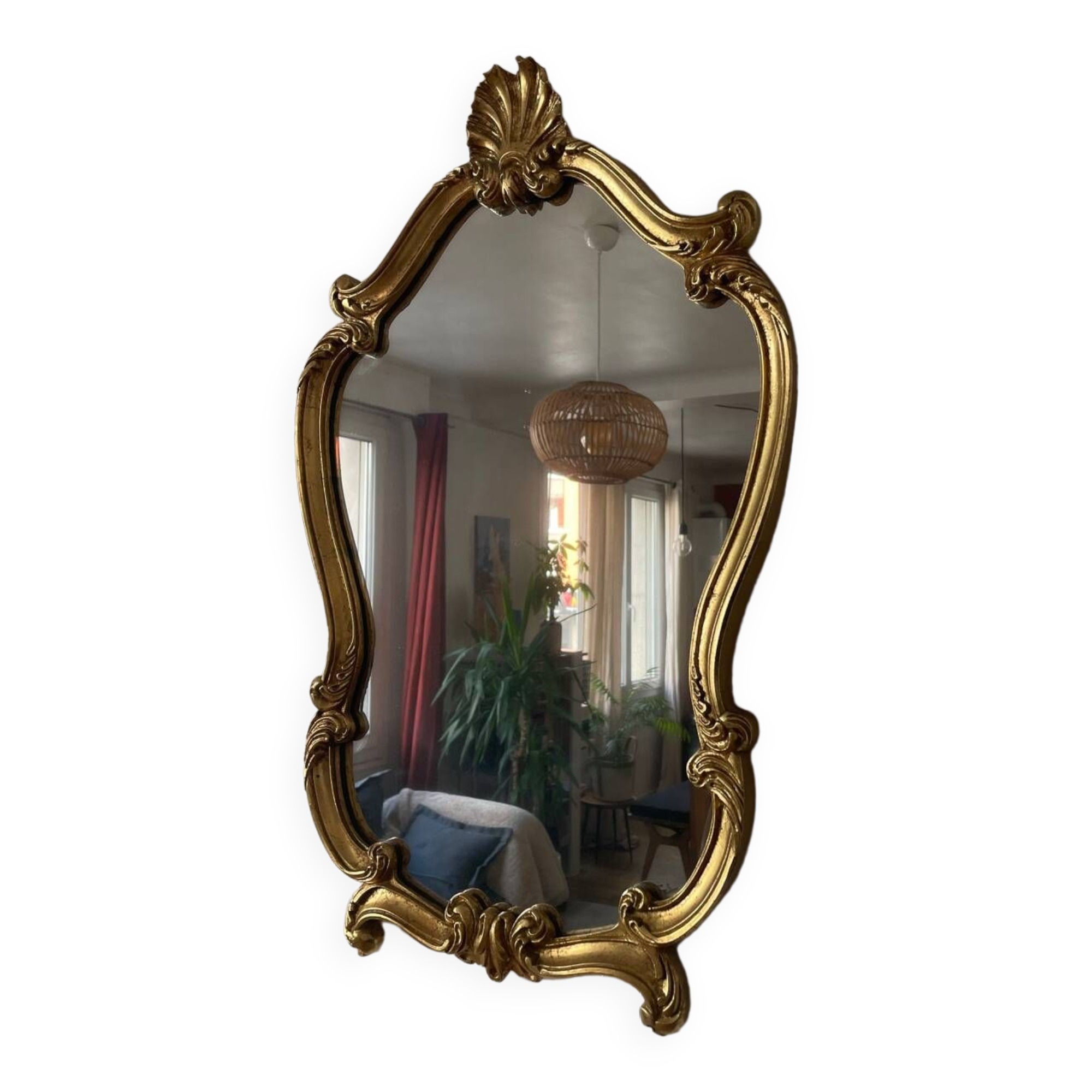 Golden baroque mirror