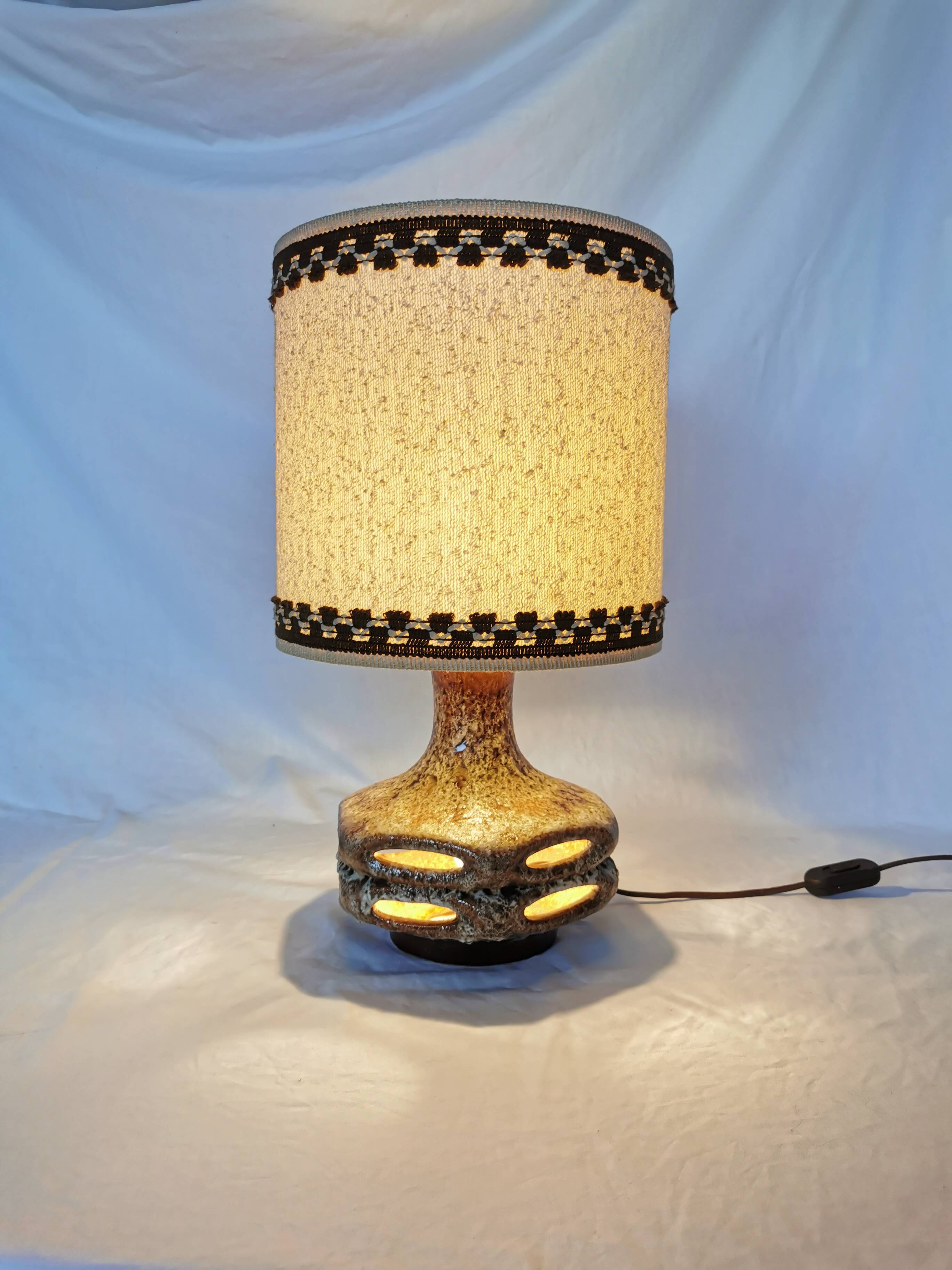 Openwork ceramic lamp, Stein Keramik, Germany, space age, 1960.