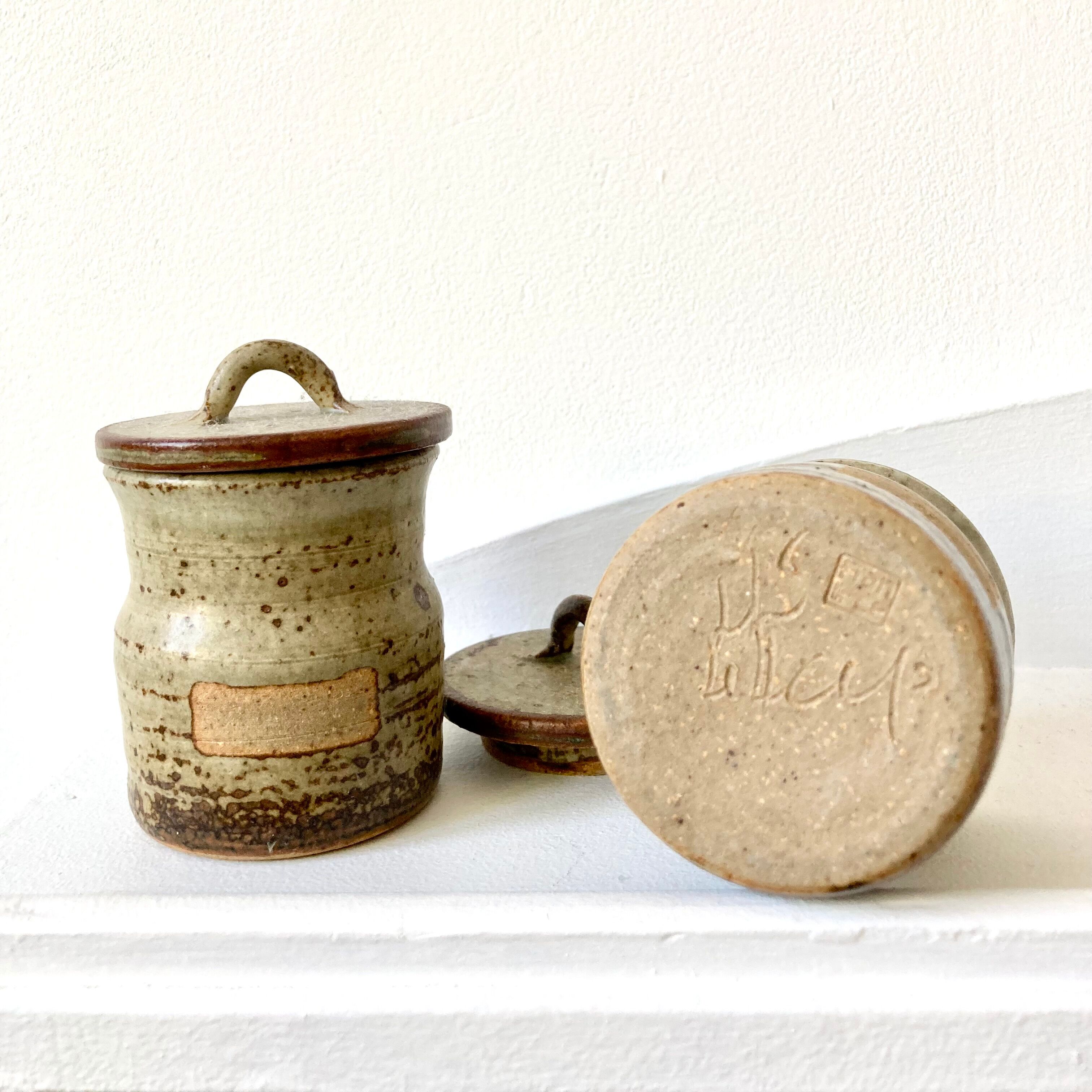 60/70 stoneware spice jars signed Atelier Le Cep