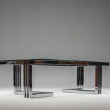 Vintage Coffee Table in Chrome and Glass, 1960s