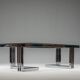 Table basse vintage en chrome et verre, années 1960