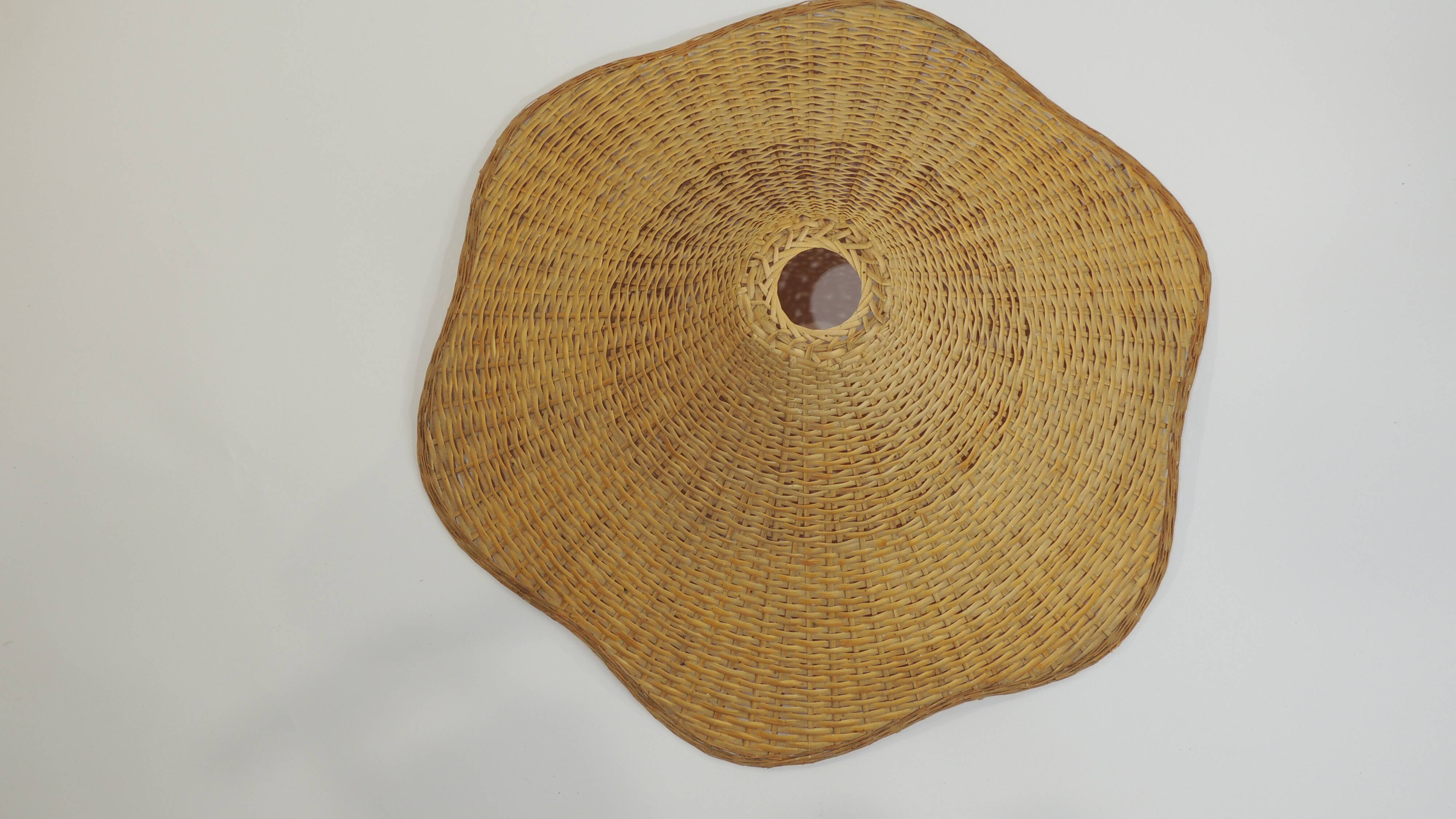 Suspension rotin /abat-jour/lustre /vintage