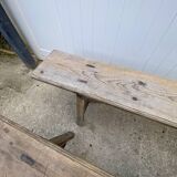 Pair of solid wood farmhouse benches 220cm for rustic farmhouse table.
