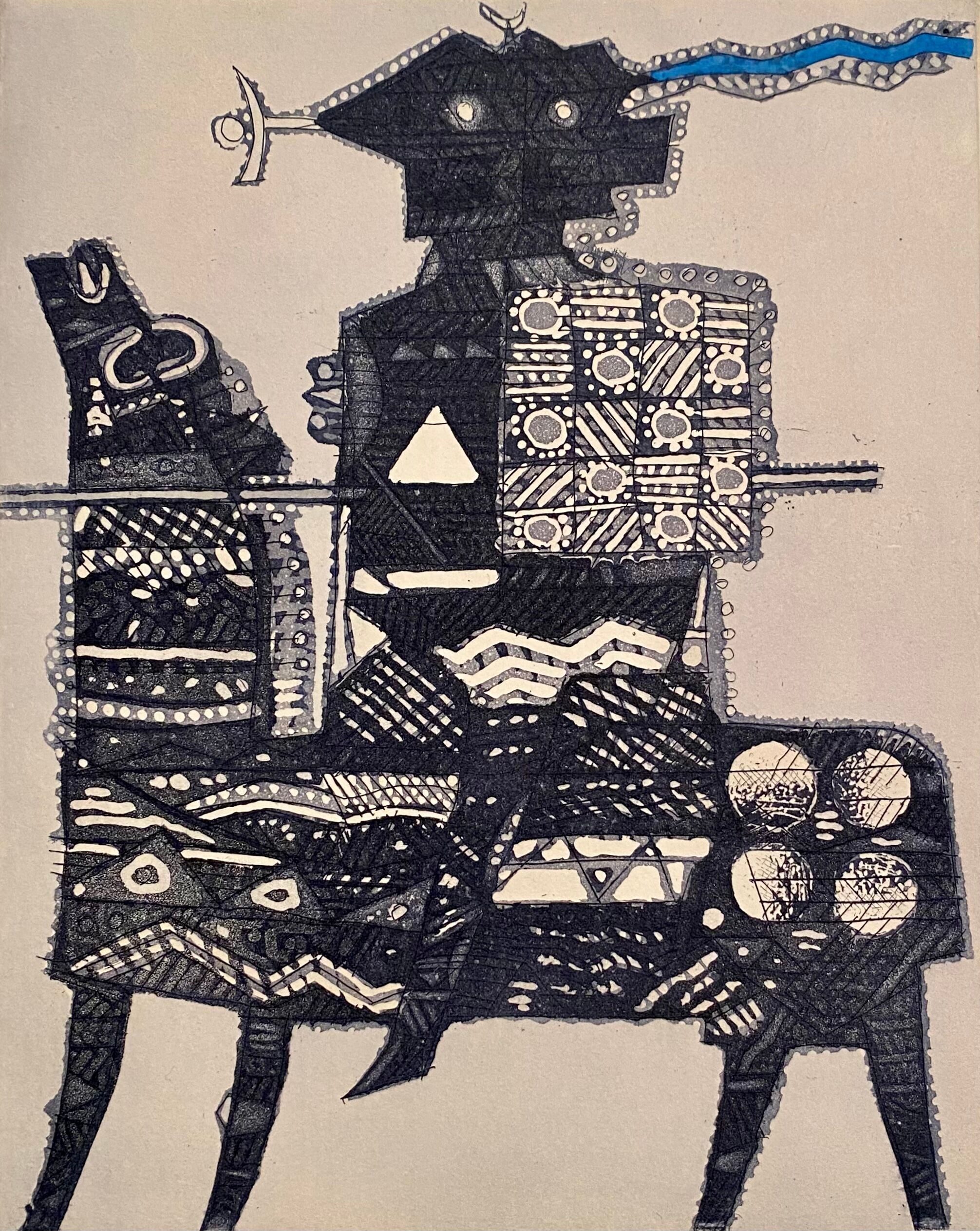 Lithographie originale signée et numérotée Max Papart - Le Cavalier