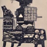 Max Papart - Le Cavalier - Original lithograph signed and numbered