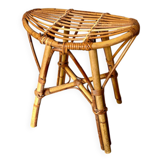Tabouret en rotin, années 1960-1970