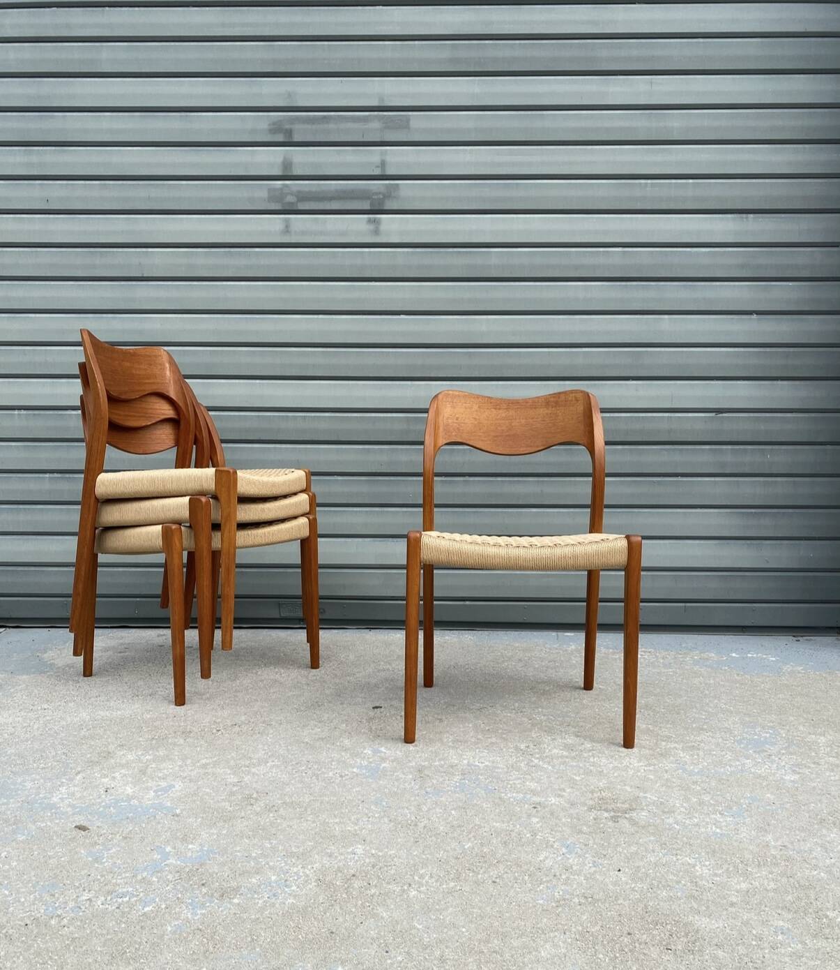 Set of 4 Niels Otto Moller model 71 chairs