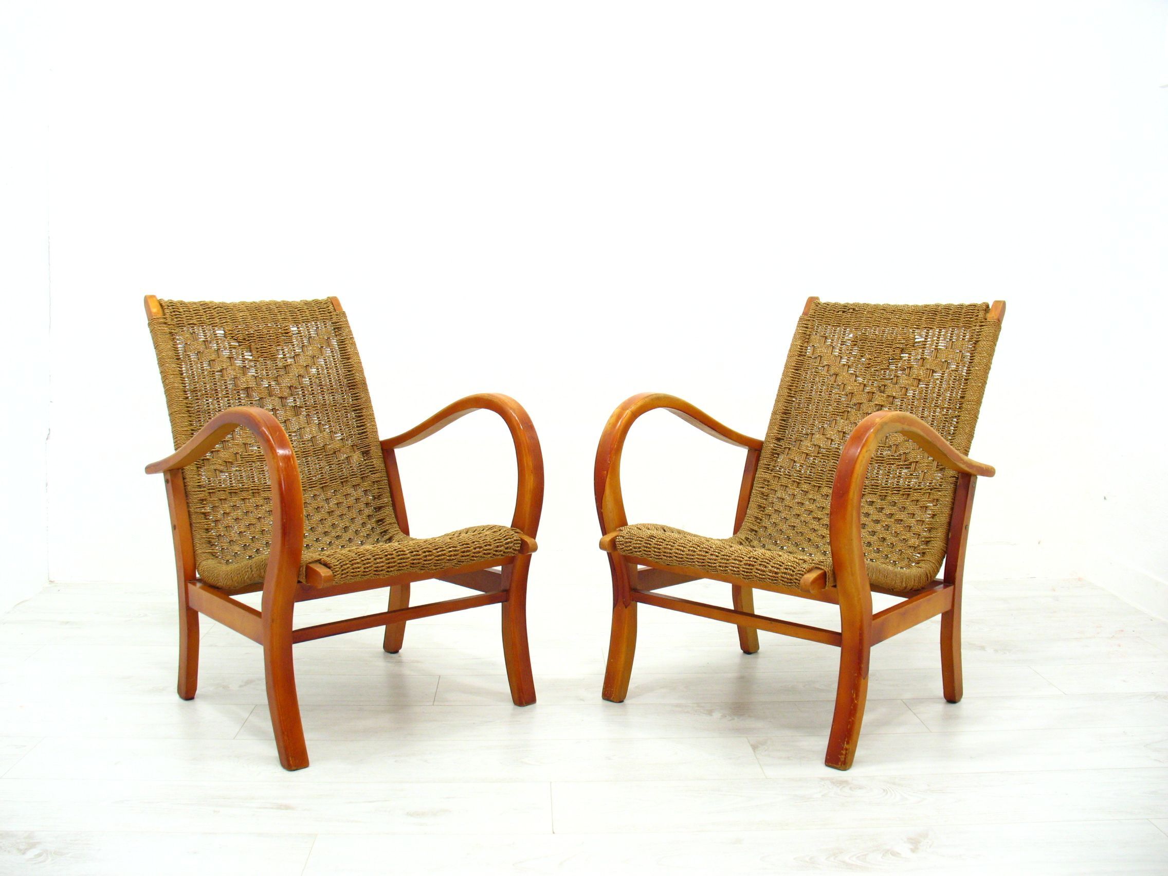 Chaises en corde vintage, 1970