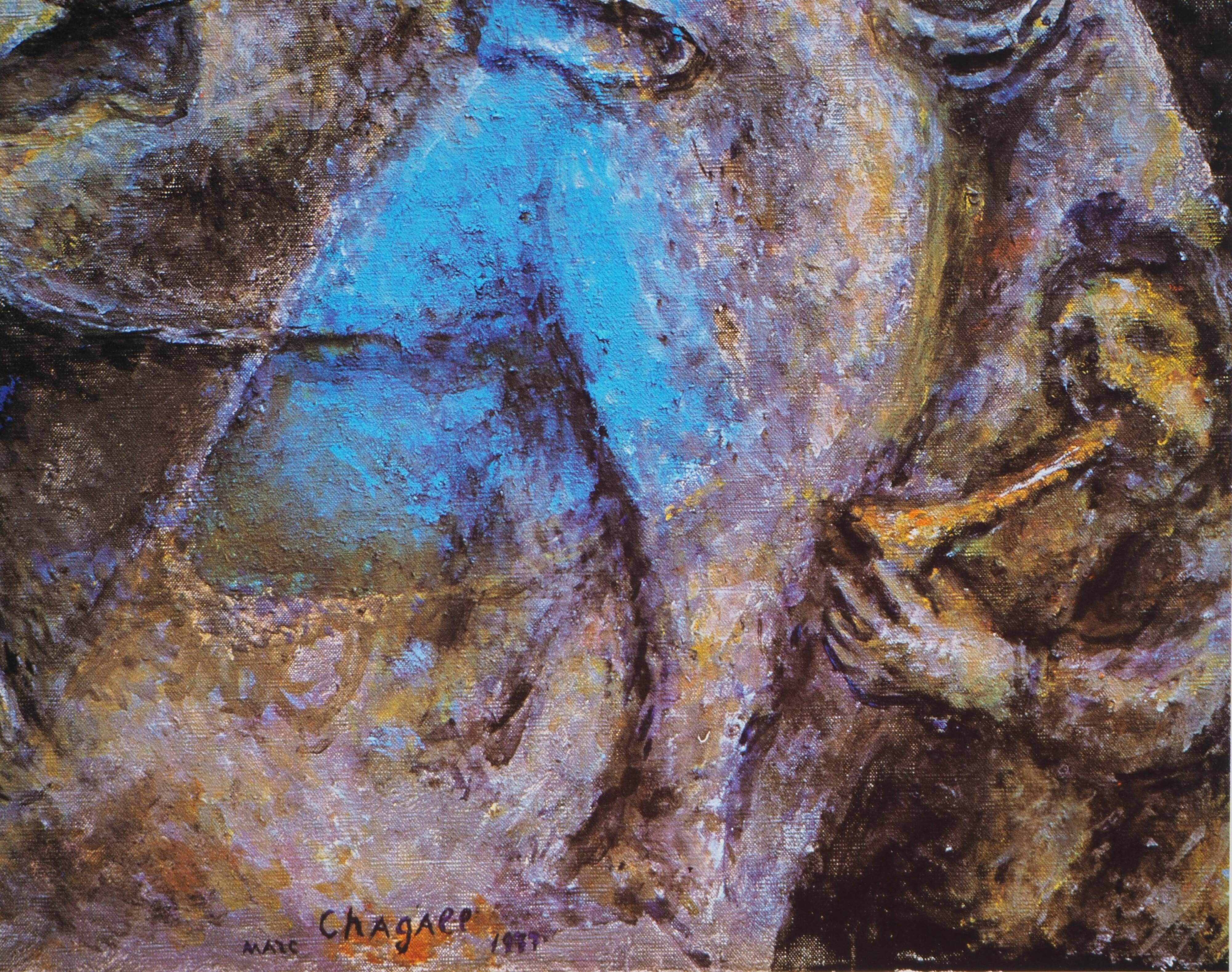 Marc CHAGALL: The violinist above the city - Original vintage poster signed