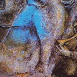 Marc CHAGALL: The violinist above the city - Original vintage poster signed