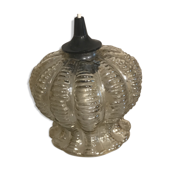 Suspension ancienne verre moulé forme géométrique années 70 décoration #5 — Beyit