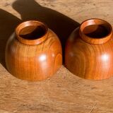 2 bols en bois naturel