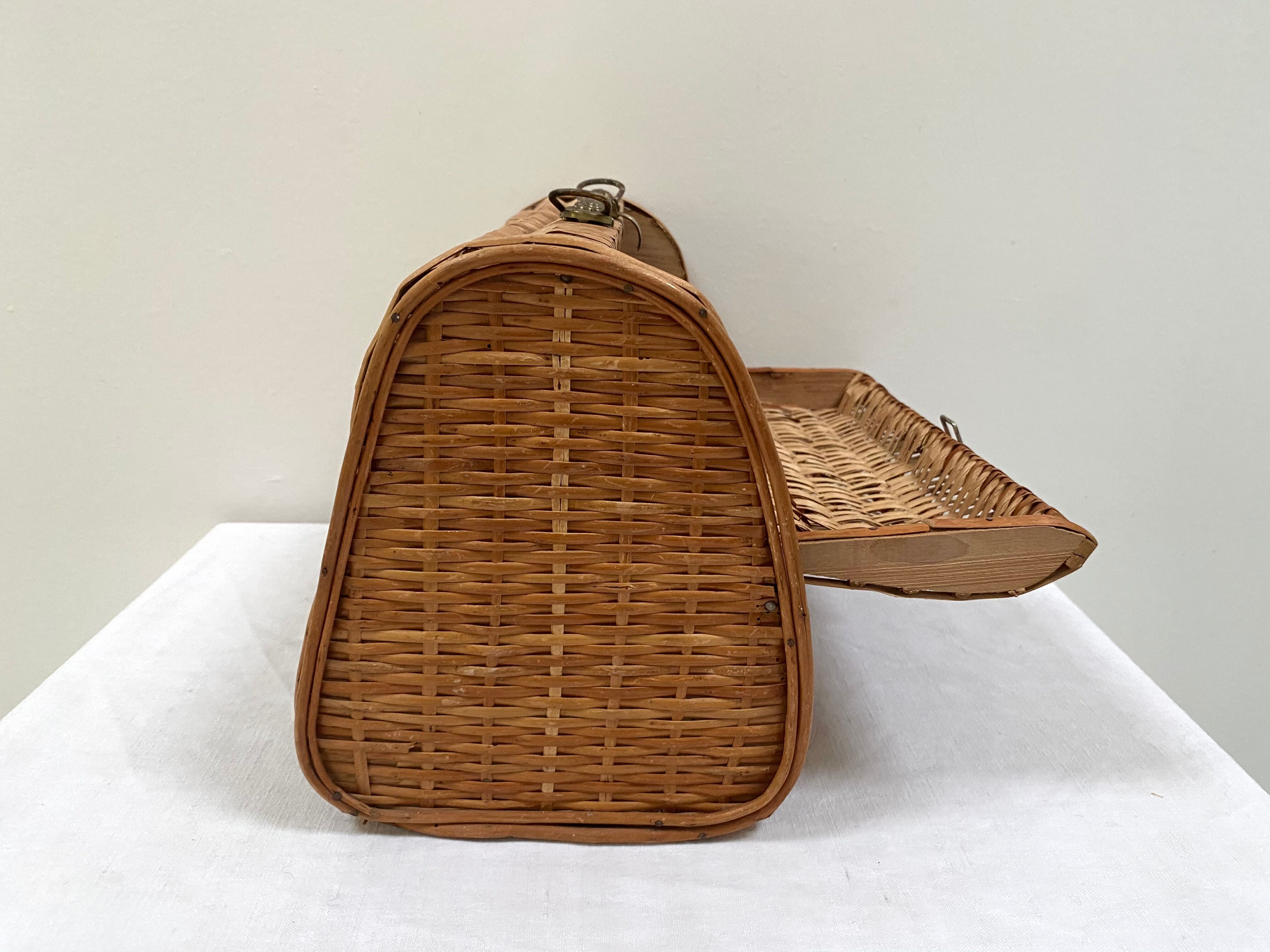 Wicker rattan basket from the 70s