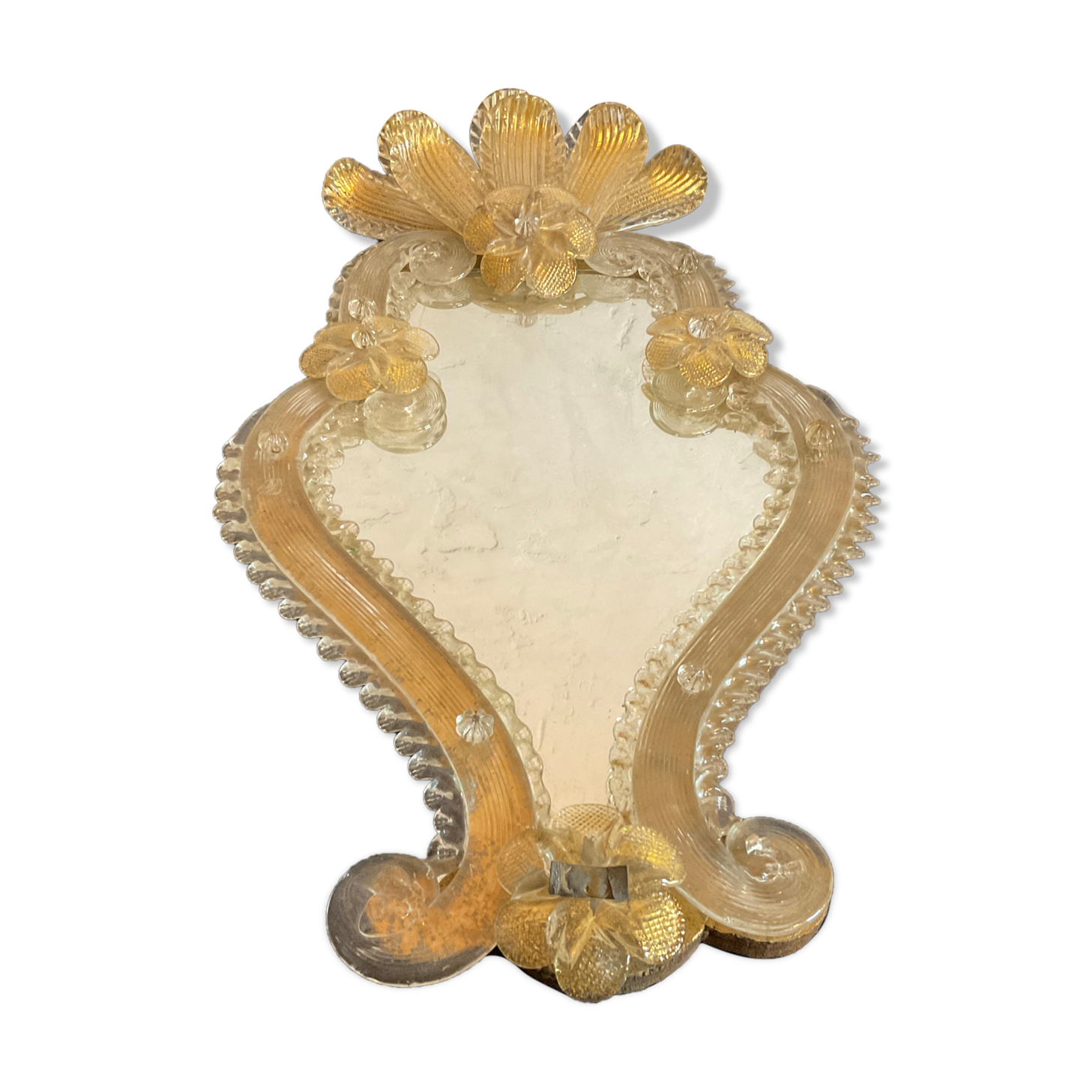 Venetian art nouveau wall mirror Murano 24x44cm