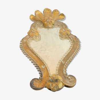 Venetian art nouveau wall mirror Murano 24x44cm