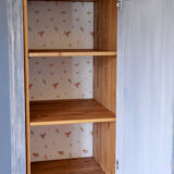 Grey blue wardrobe skated in solid pine