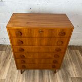 Scandinavian chest of drawers 6 drawers vintage teak, 60s