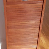 Rolling curtain filing cabinet in vintage oak