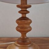 Turned wooden lamp