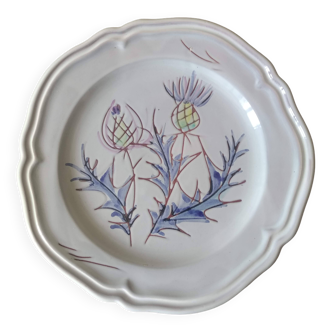 Assiette décor chardons  Vallauris 60'