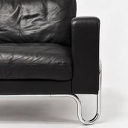 3-seater sofa W.H. Gispen for Dutch Originals, black leather and chrome