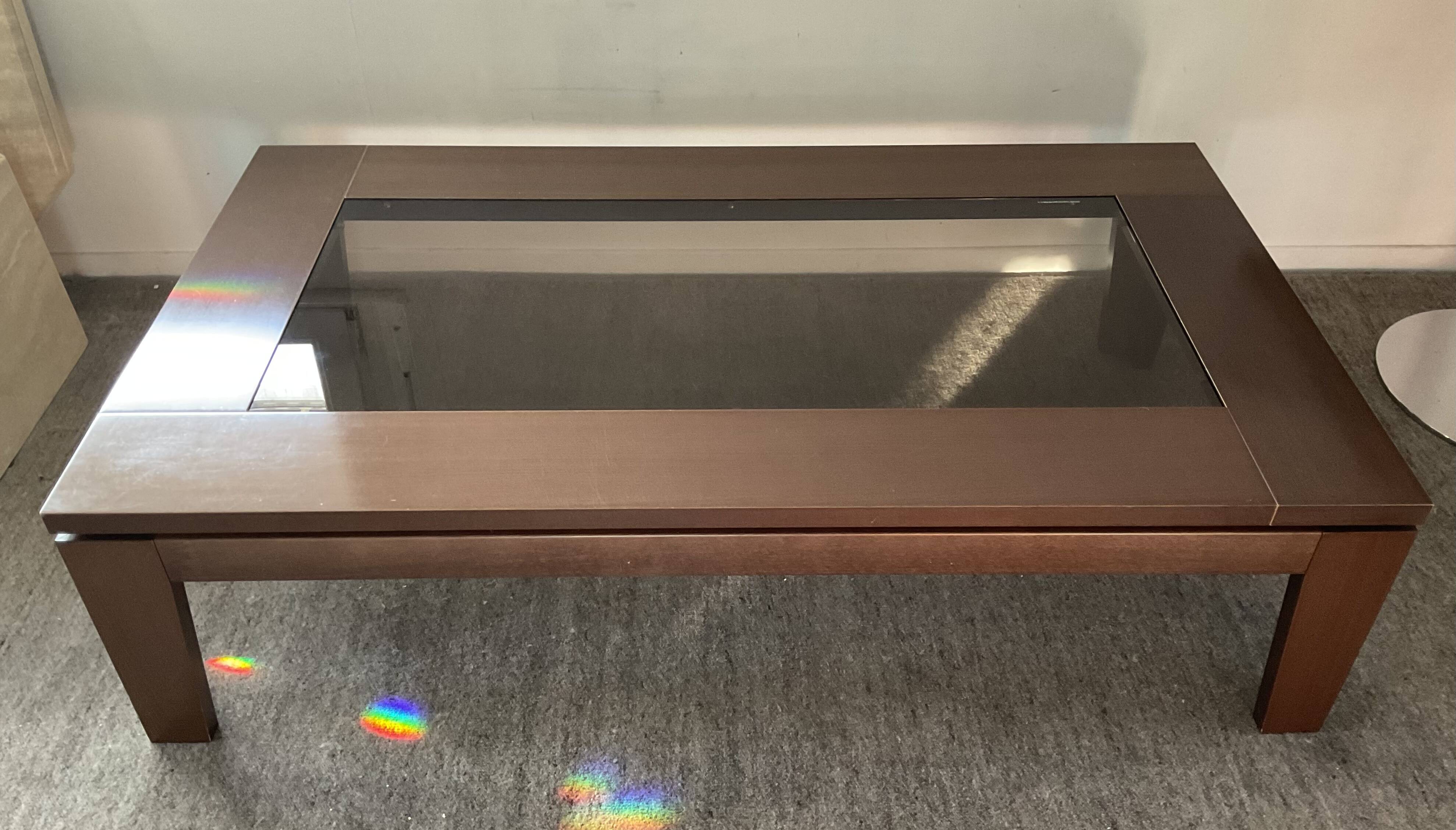Italy coffee table in wood and glass