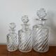 Trio de flacons cristal Baccarat modèle Bambou , vers 1910