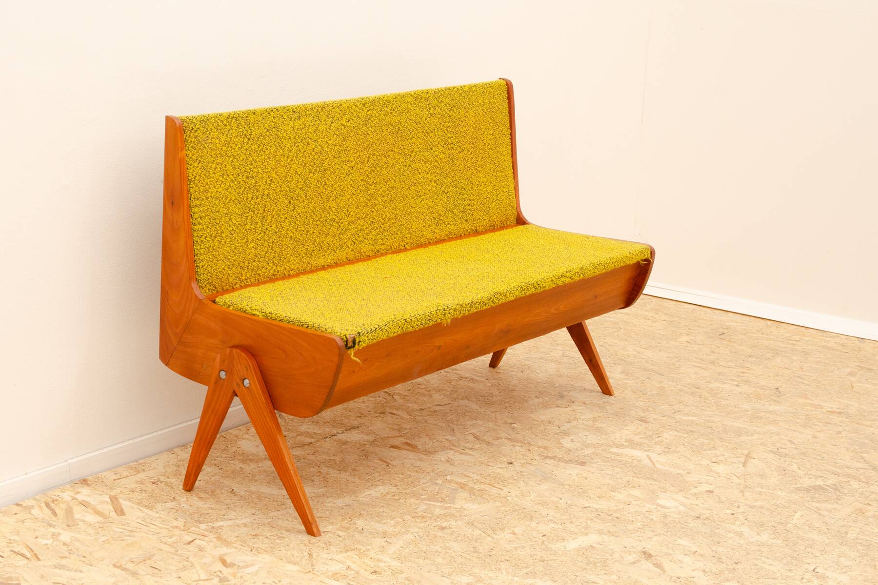 Small mid-century bench, 1960s, Czechoslovakia