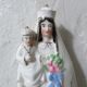 Old porcelain statue of the Virgin Mary, Notre Dame, 16.5 cm.