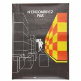 Vintage poster INRS 1989 graphics Chadebec