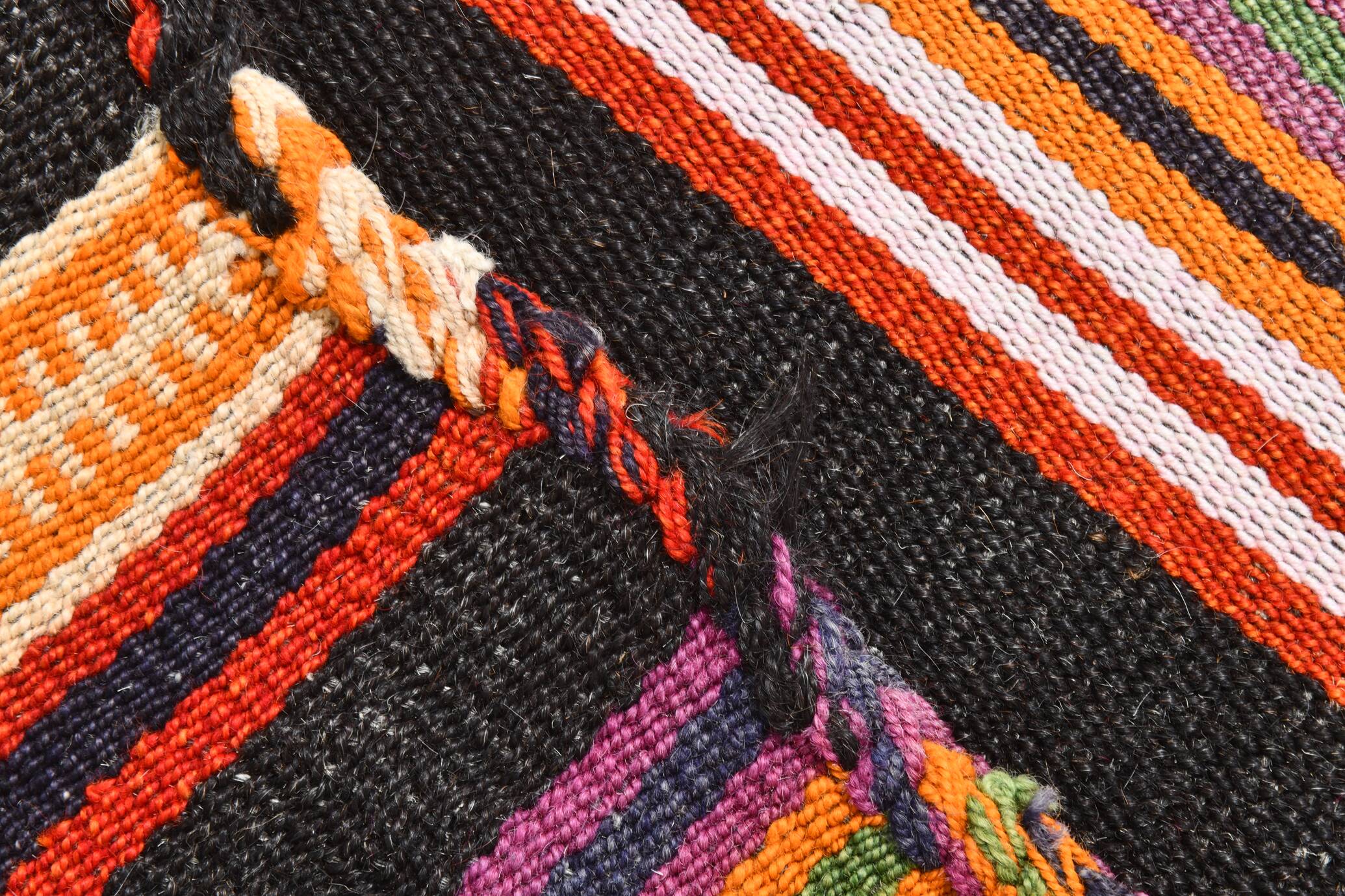 3x10 Striped Pattern Turkish Kilim Runner Rug, 100x299Cm