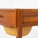 Teak sewing trolley / side table on castors