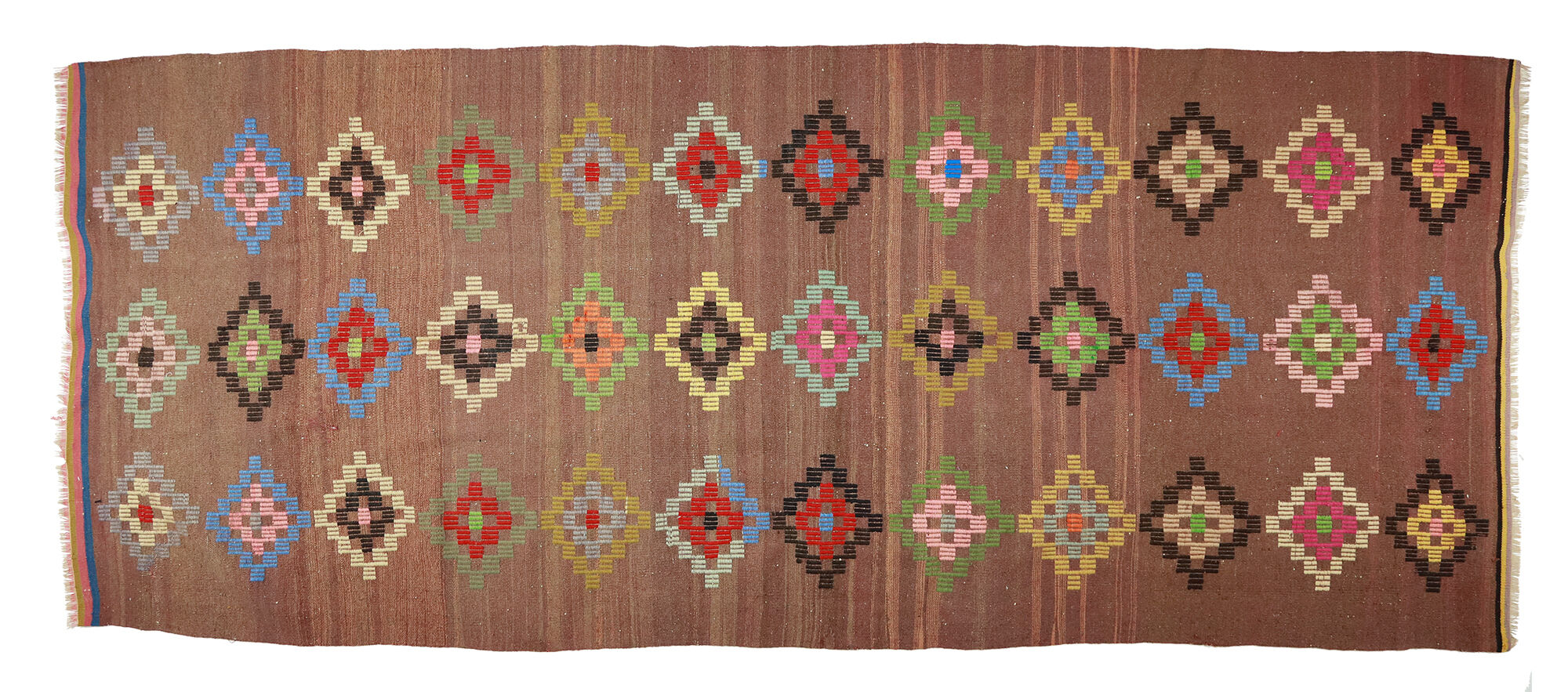 Anatolian handmade kilim rug 388 cm x 155 cm